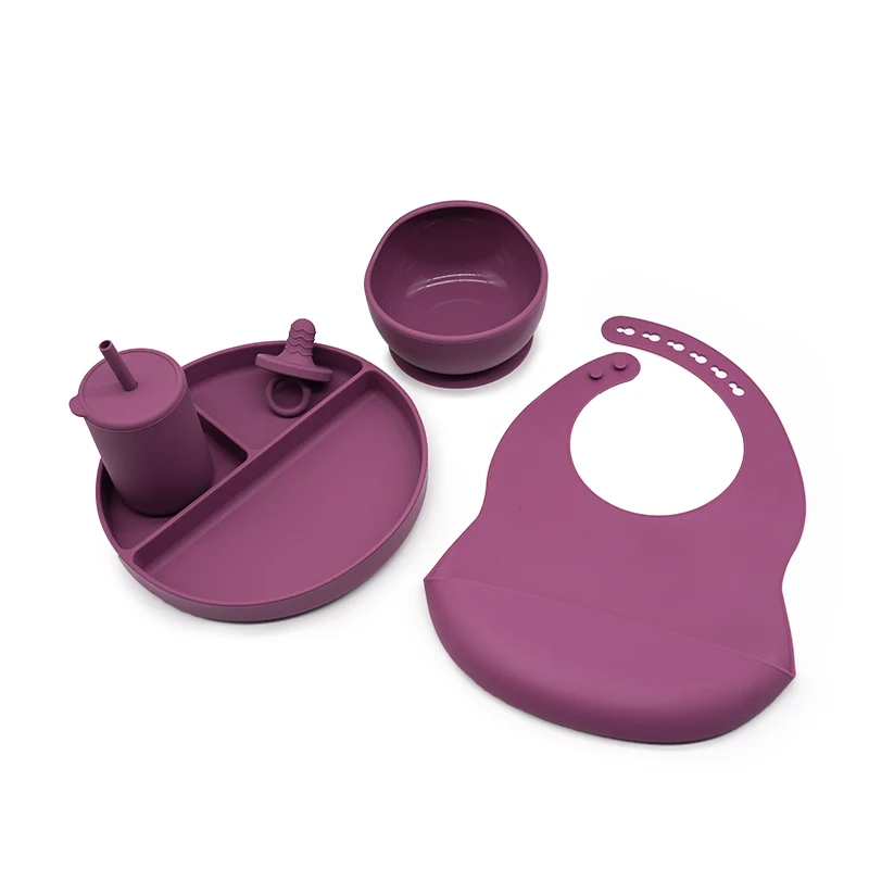 LUCKY Hot Product Easy to Carry Kid Tableware Training Set Silicone Feeding Machine for Babies