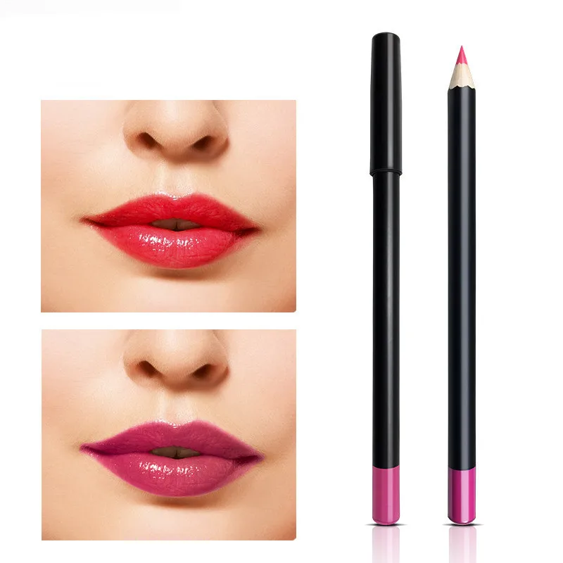 Low moq private label matte natural waterproof lip liner high pigment customized lipliner pencil