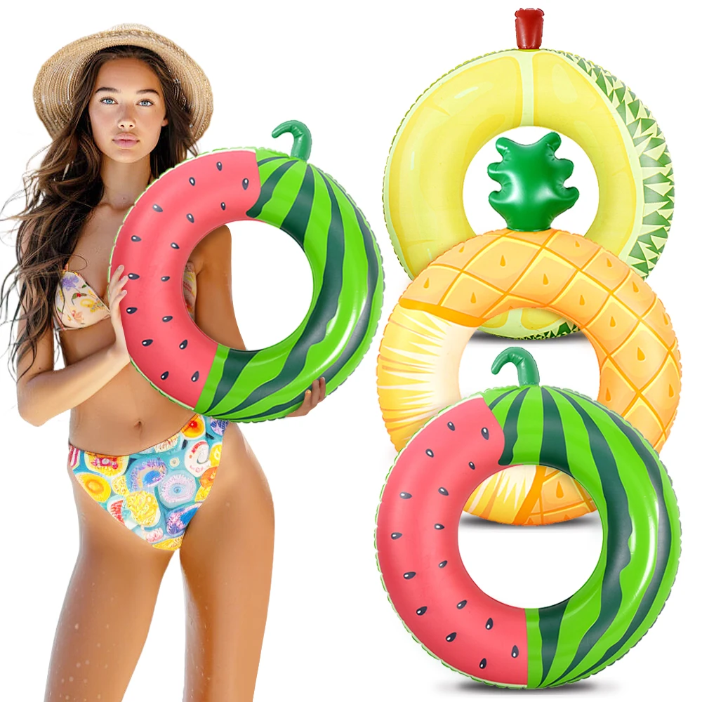 Factory Custom Swim Ring Training Children Inflatable Tube Pool Fun Watermelon Pineapple Durian Swimming Ring Water Pool Ring
