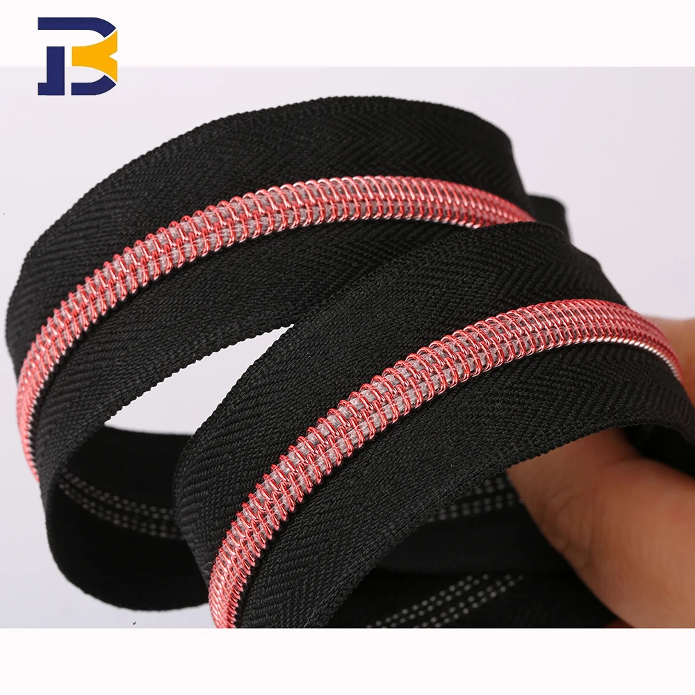 Wholesale 3# 5# 7# 8#nylon plain double needle color suitable for luggage and clothing zipper specifications can be customized.