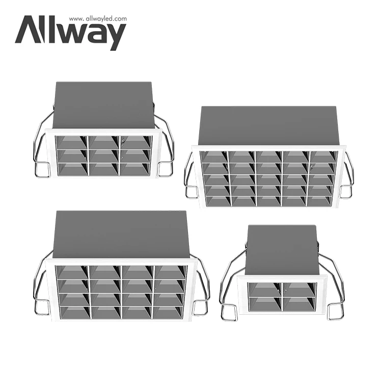 Мощная Встраиваемая Трехцветная квадратная офисная рама SMD высокой яркости, 25 Вт, светодиодная Нижняя решетчатая лампа