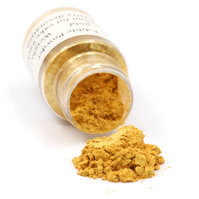 Edible Gold Pearlized Powder Spreadable 10g Jar 5g Bag 10g spray Gold Edible Paint Powder  Luster Dust Sparkle Super Luster