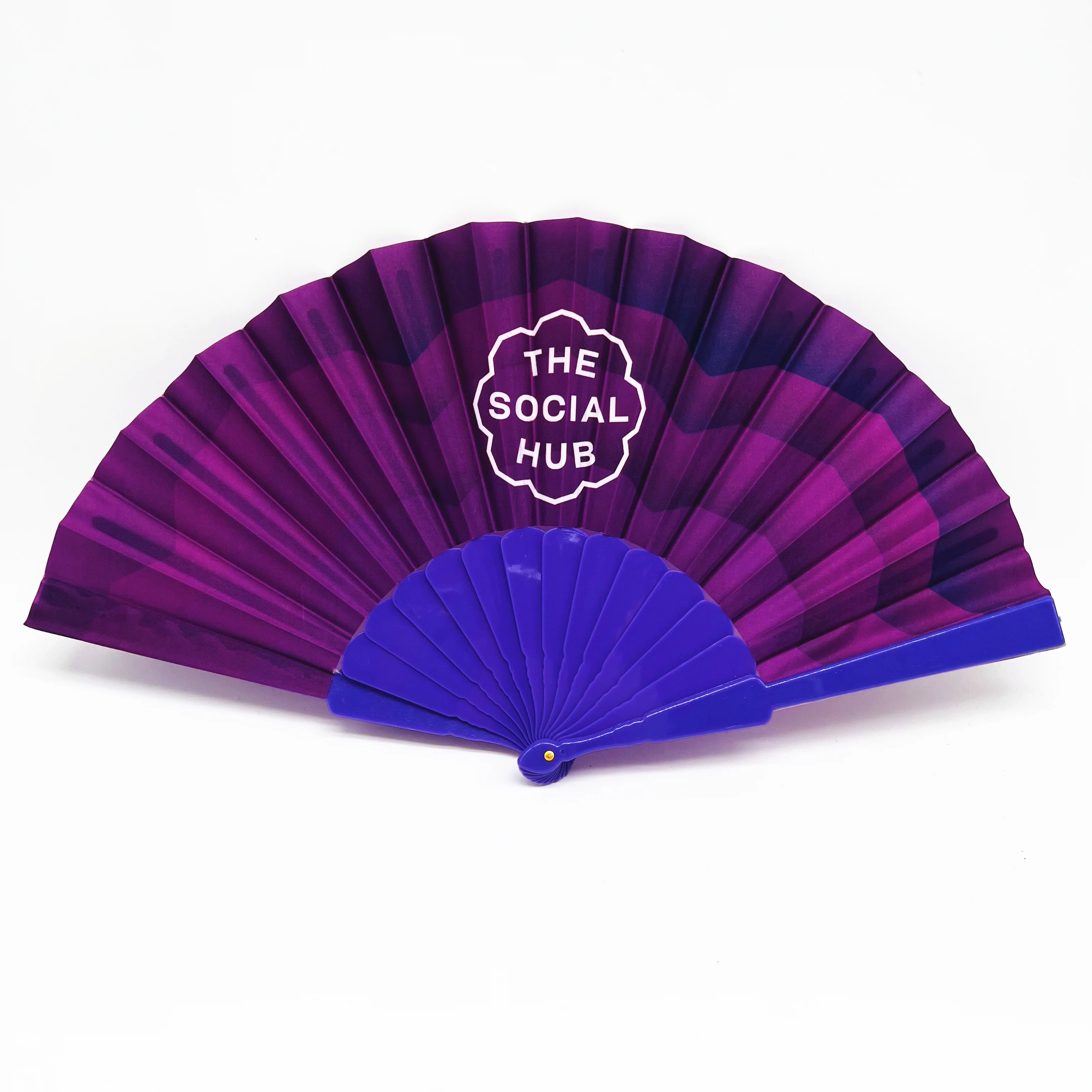 BSBH 2024 popular full color printing premium plastic rib clack rave fan big hand held folding fans for wholesale