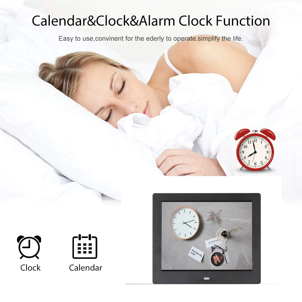 Digital Picture Frame 8 inch Electronic Photo/Music/Video Frame 4:3 Wide Screen with Remote Control, Best Gift for Christmas