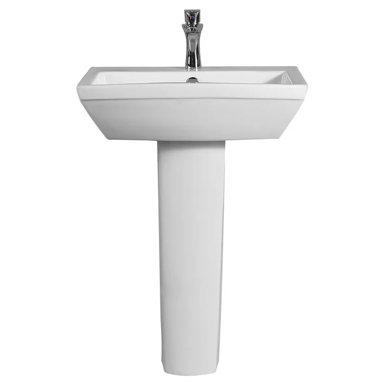 Modern dining room free standing square bathroom ceramic washbasin face hand wash pedestal sink basin