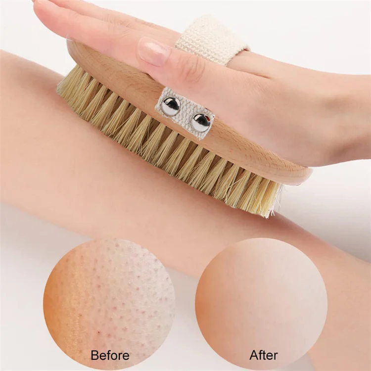 wholesale OEM Logo 100% natural vegan sisal bristle exfoliating brush bamboo wooden handle shower dry body skin bath brush