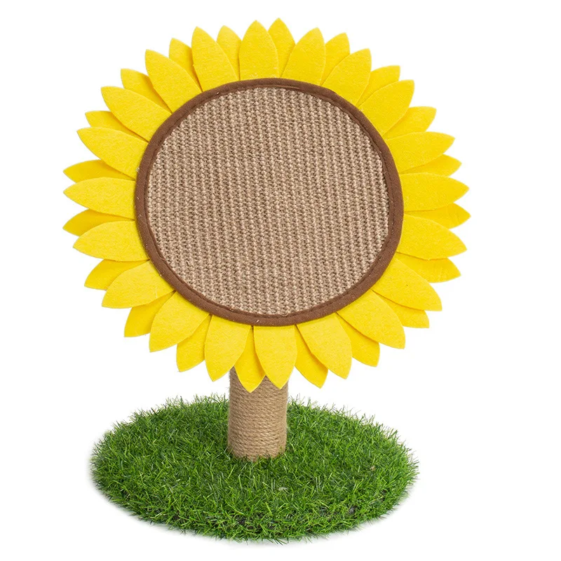 Well Designed  Natural Sisal Cat Scratching Sunflower Cat Scratcher Round