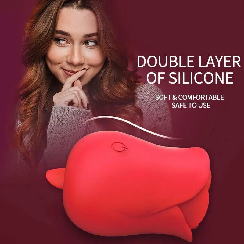 Intense Suction Women Clitoris Stimulator Sex Toy Rose Shape Silicone Clit Licking vibrator Tongue licking for Nipple