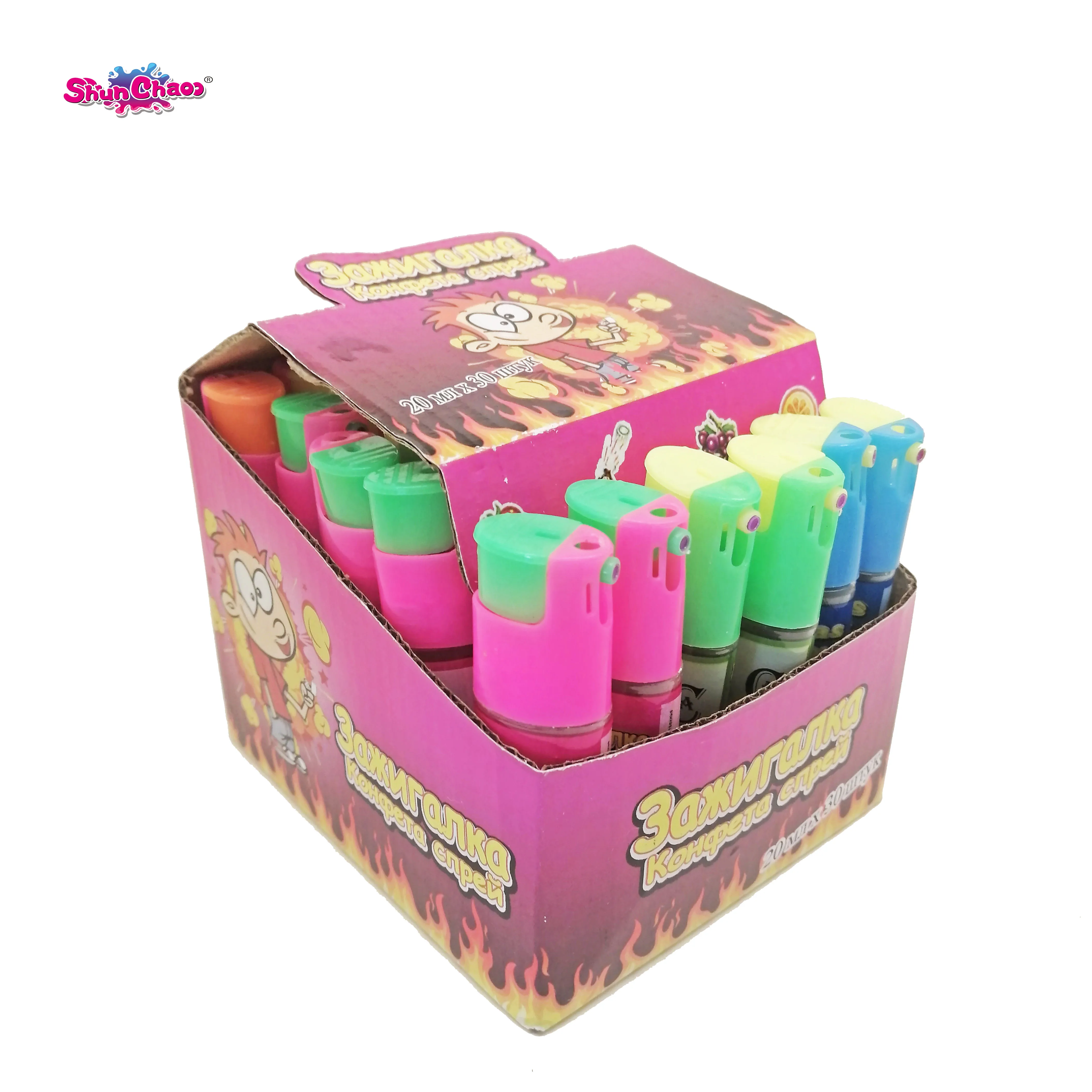 Classic Fashionable lighter Unique Crazy Mixed Fruit Flavor Spray Candies