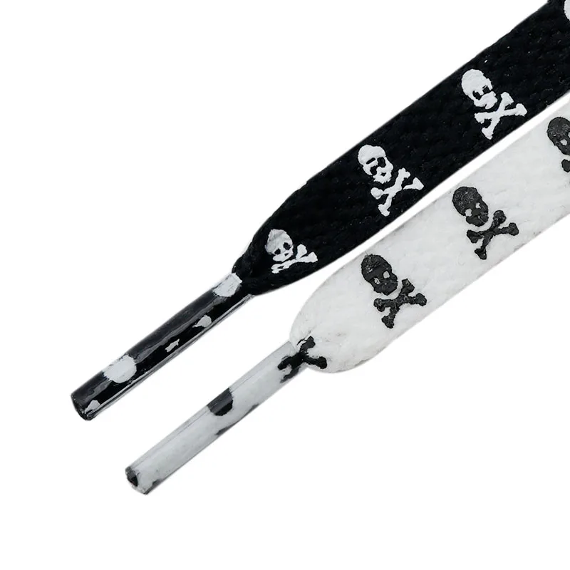 Weiou Manufacturer Shoe Accessorize High Quality Polyester Skull And Crossbones Printed Shoelaces Match jumpmans Shoes