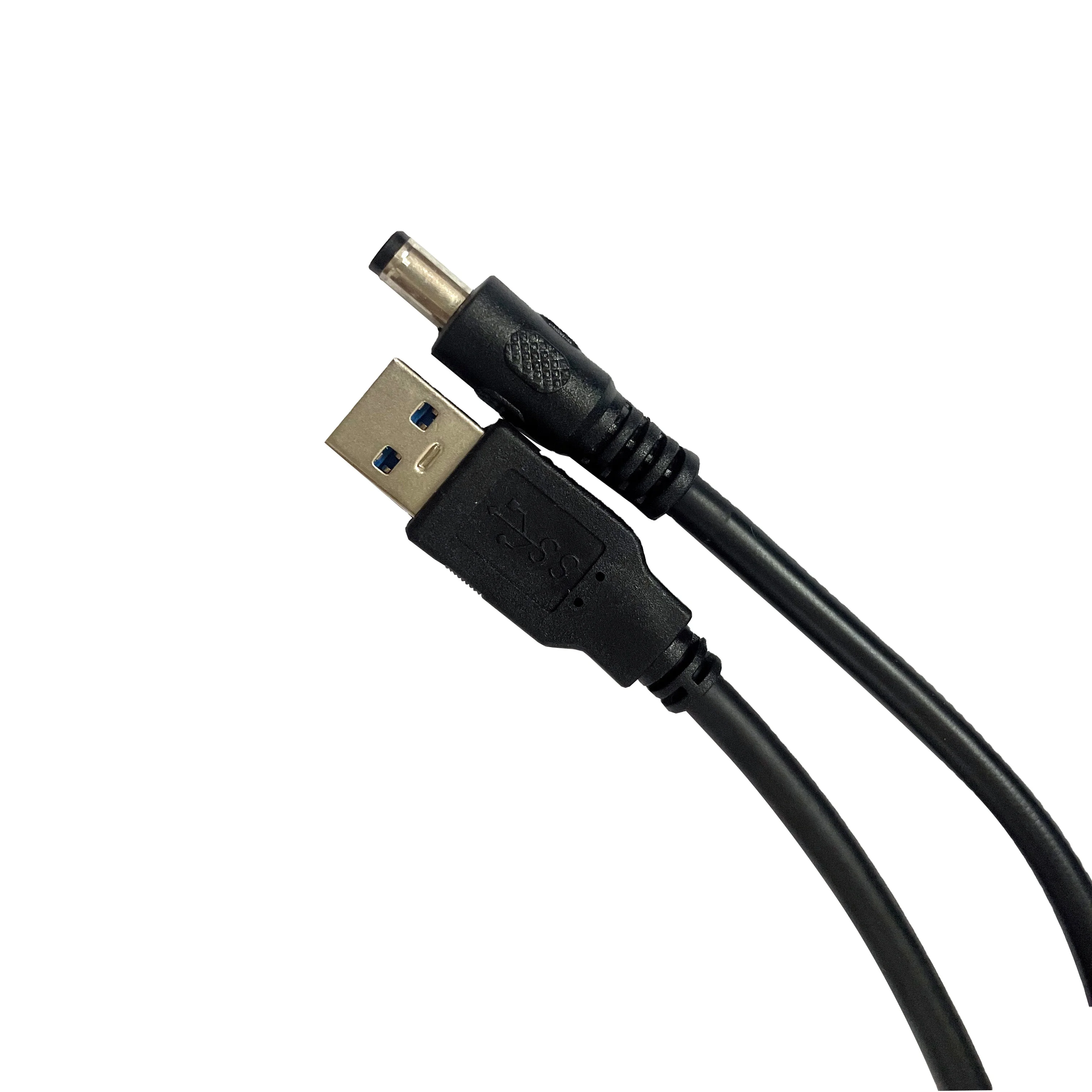 120CM Black USB Port To 2.5mm - 5.5mm 5V DC Barrel Jack Power Cable USB Lock Connector