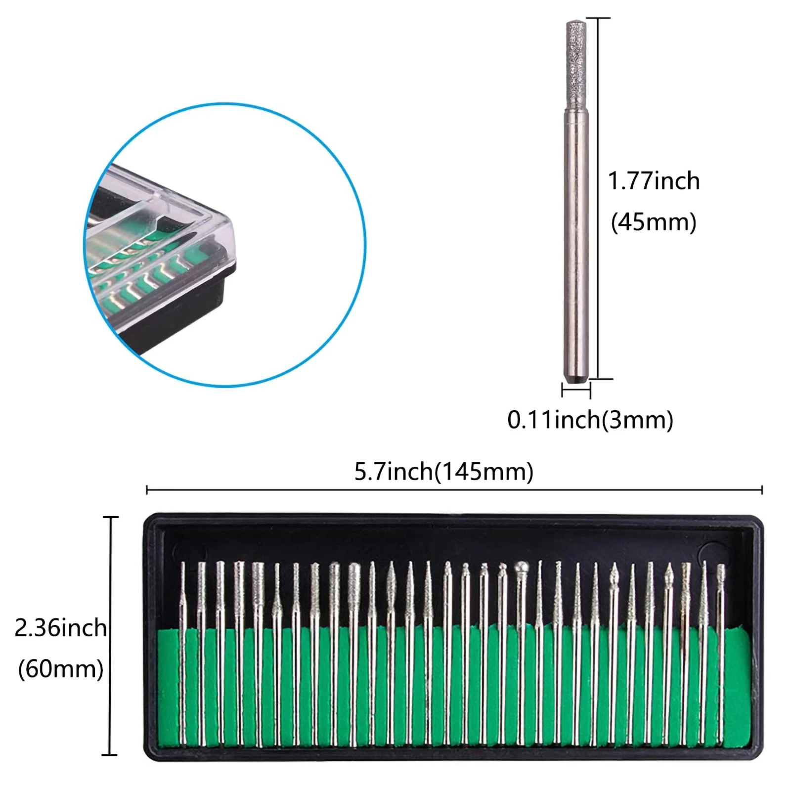 China Factory Wholesale 30PCS Tungsten Carbide Burr Stone Carving Tools Kit For Ceramic Glass Polishing Grinding Engraving