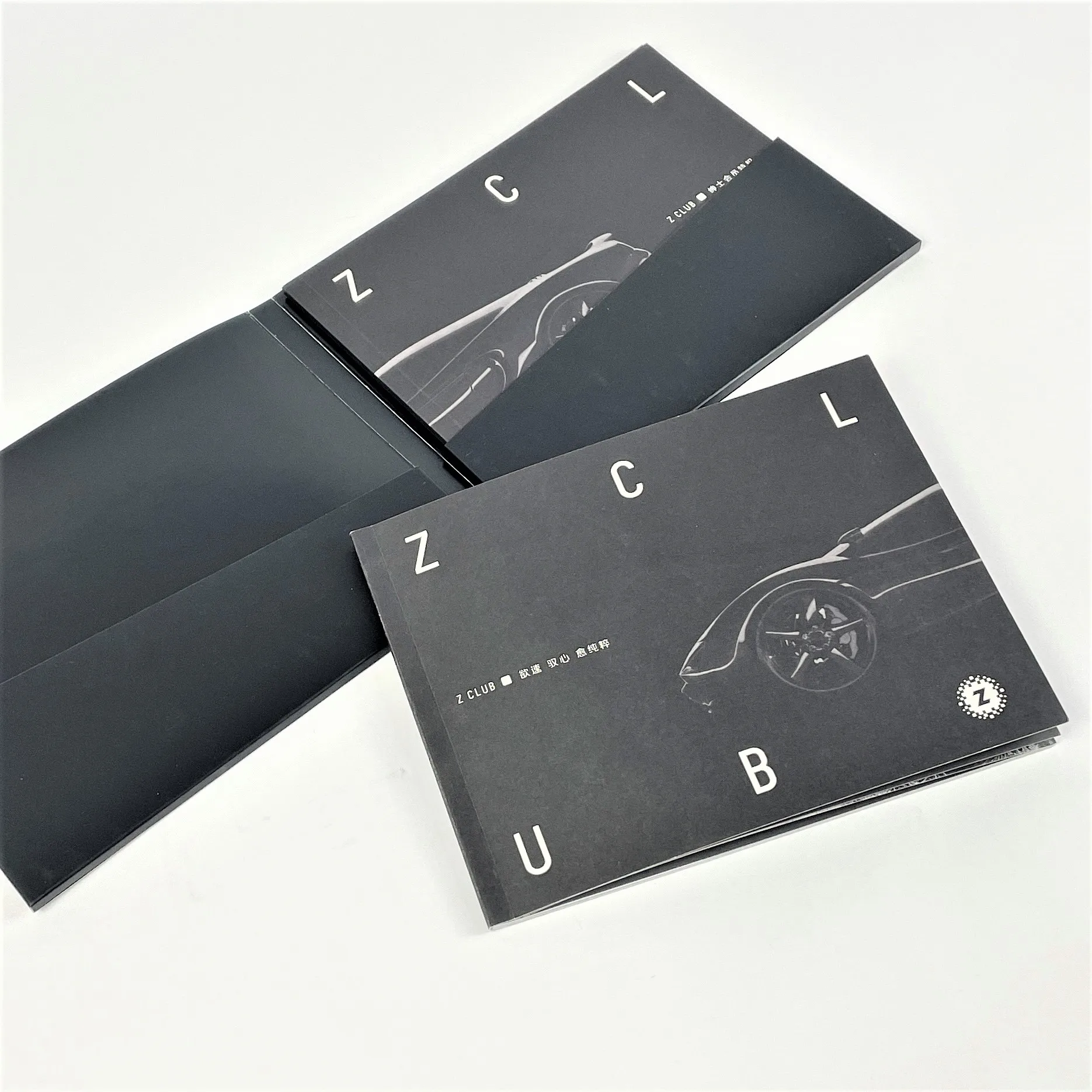 Custom Black Booklet Case with Matte Finish and Spot UV for Corporate Promotion Exhibitions Meetings and Marketing Gifts