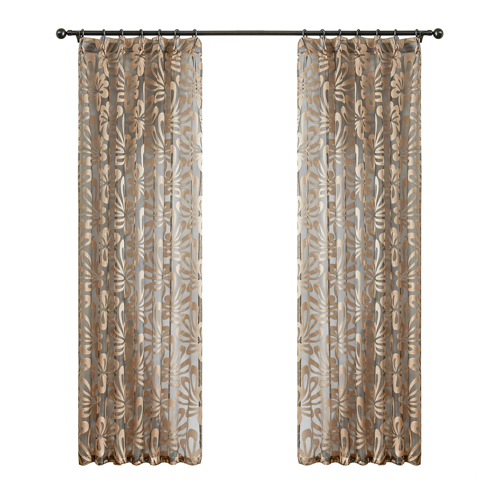 Factory Direct Sale Jacquard Luxury Sheer Curtain Bay Windows Screen Curtains Fabric For Living Room Bedroom