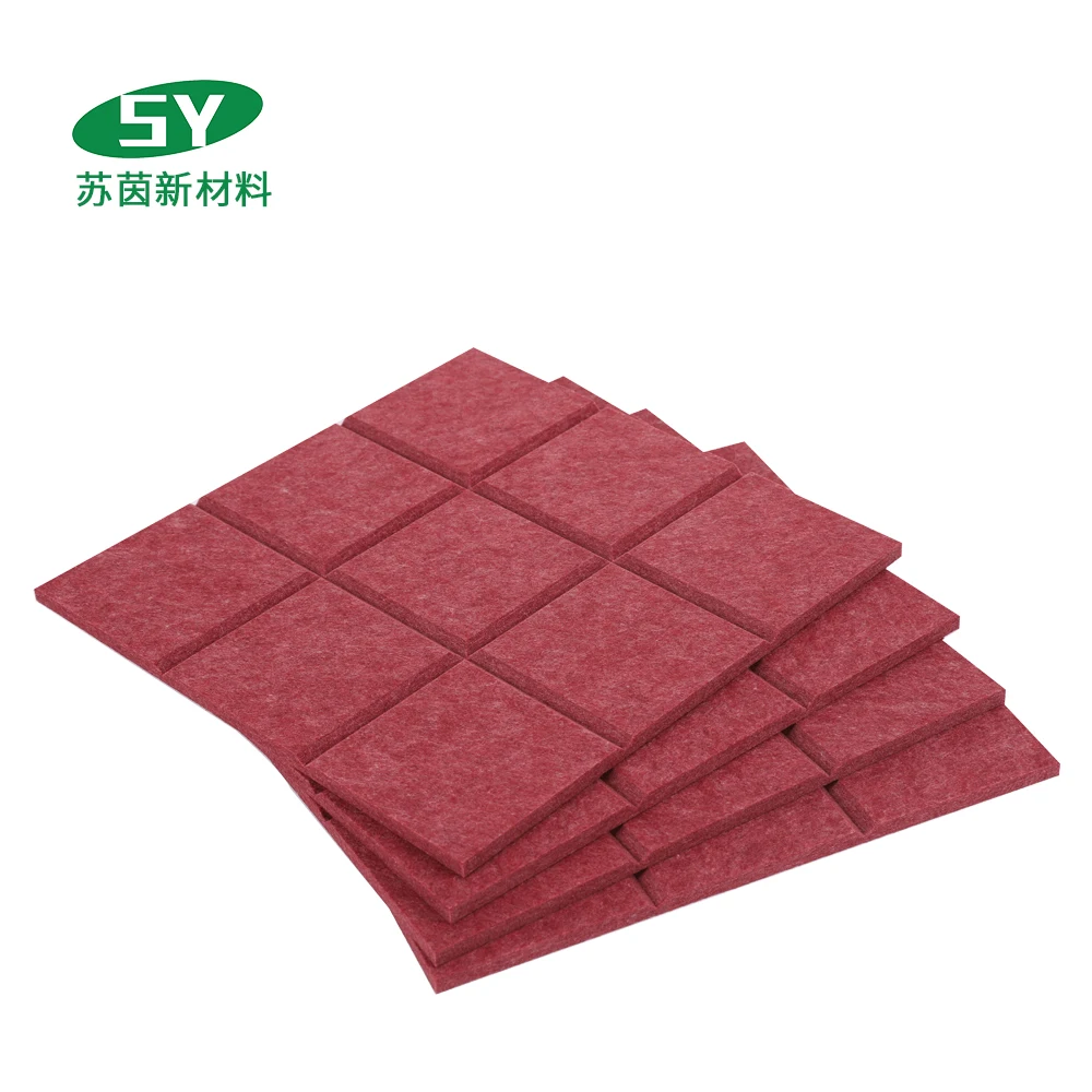 Customized Thickness High Density Grooved Panel Sound Absorption Polyester Fiber Acoustic Panel
