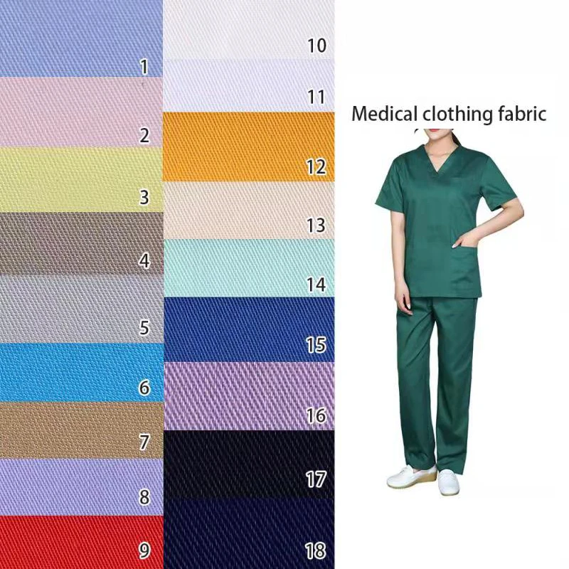 healthcare tc 65/35 poly cotton plain mesh fabric medical unfiorm