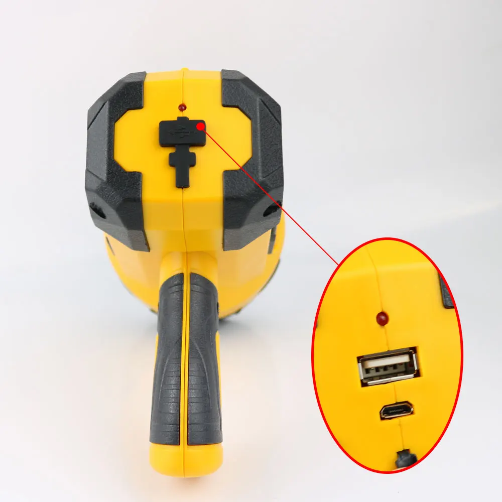 10W Rechargeable Marine Searchlight Waterproof LED Handheld Spotlight with USB Power Charger