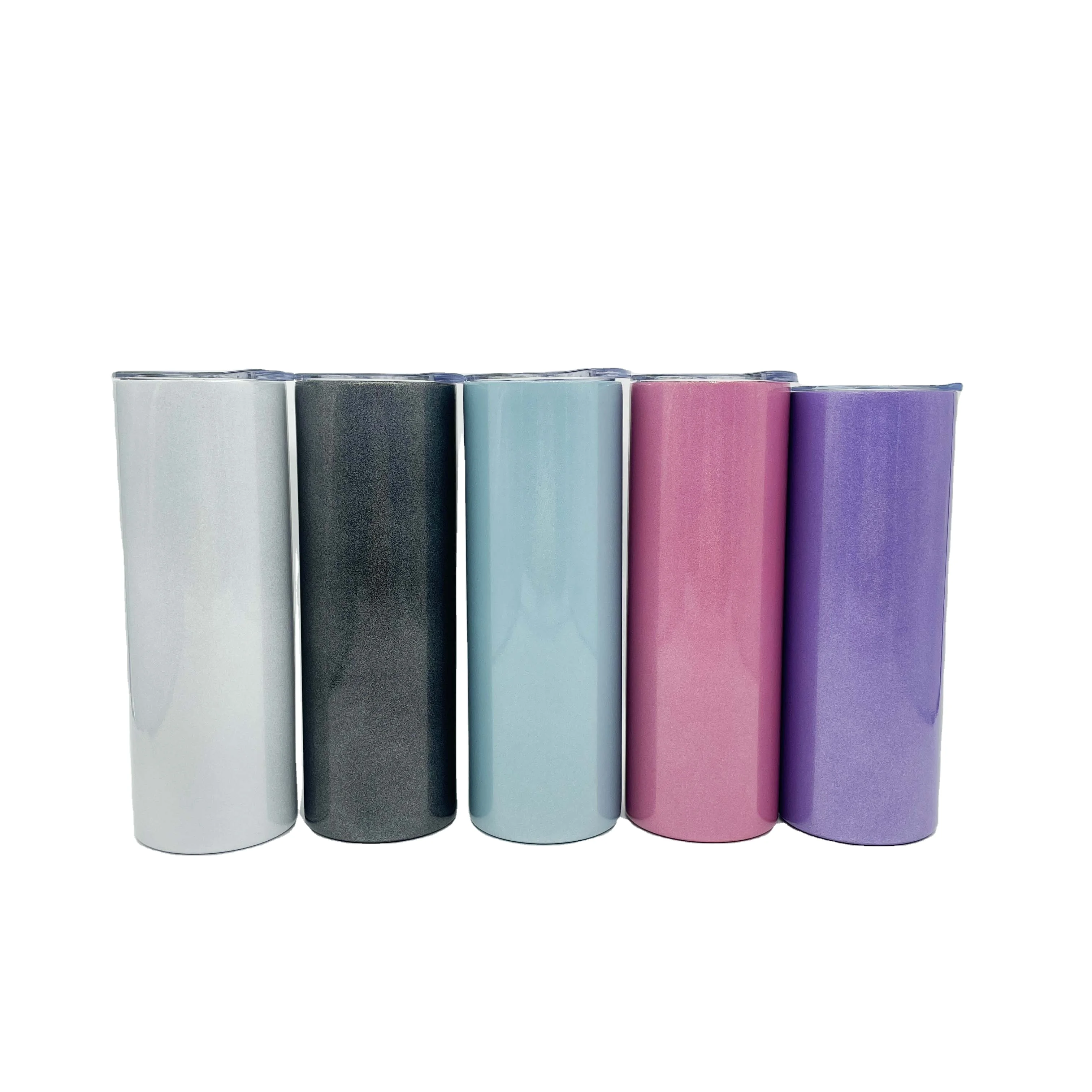 USA Warehouse Wholesale stocked 20oz Sublimation shimmer Glitter Light Tumbler Cups in Bulk With sliding Lid and Straw