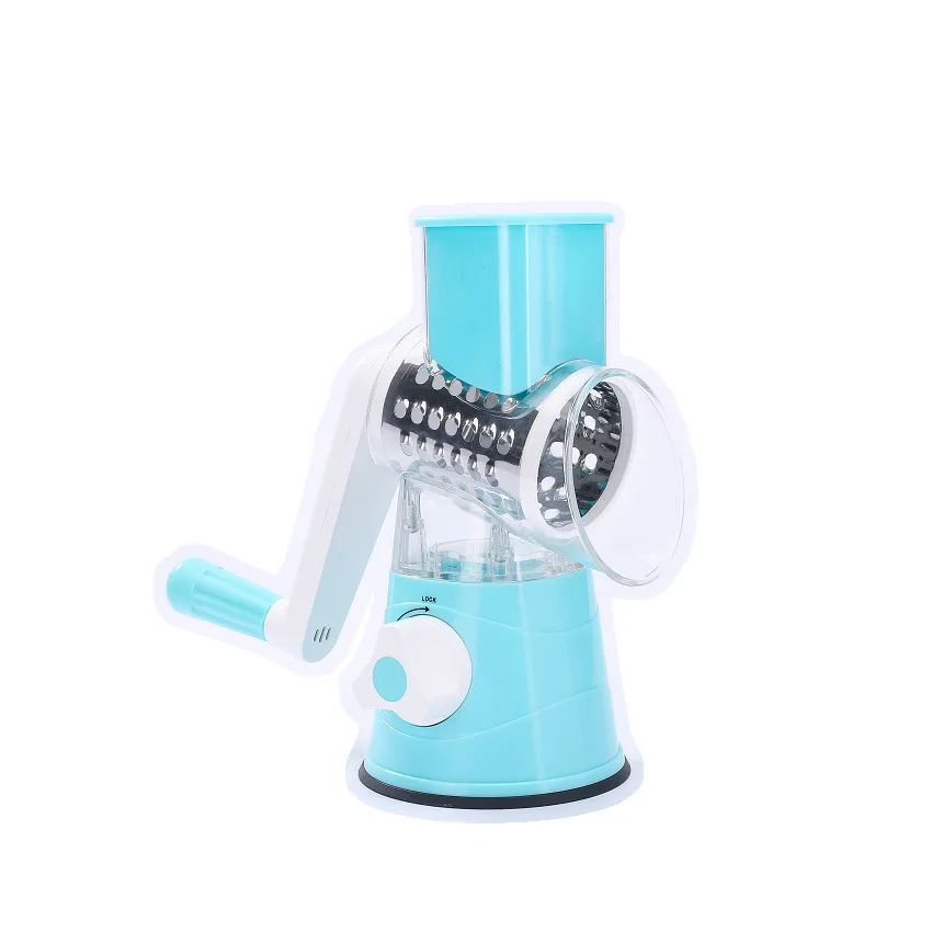 3-in1 Kitchen Spinning Rotating Countertop Vegetable Fruits Slicer Chopper with 3 Stainless Steel blades