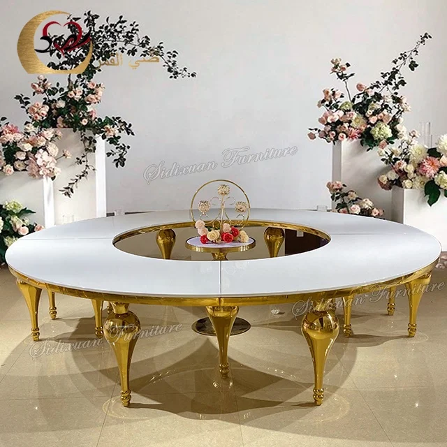 Metal furniture set white round mdf wedding modern dining table for sale