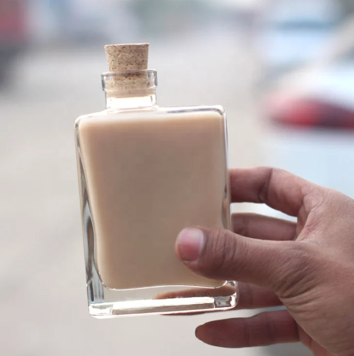 250ml high quality luxury liquid wine juice vodka glass bottle wine drinking jar with gold cork top