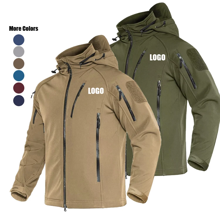 Ветрозащитная зимняя куртка-ветровка с капюшоном Мужская водонепроницаемая куртка из мягкого материала для пеших прогулок тактическая верхняя одежда