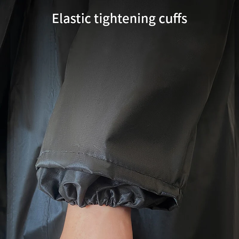 Long oxford PVC fabric raincoat outdoor waterproof raincoat for adults high quality hooded reflective raincoat