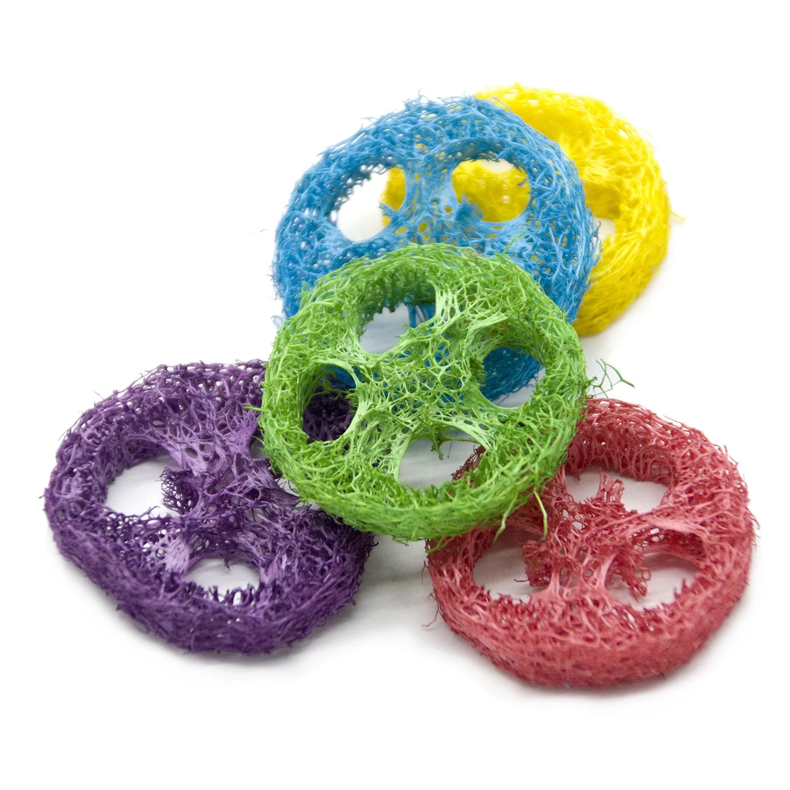 Natural loofah slice safe chews parrot rabbit small animal DIY  bird toys