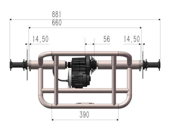 CZJB high efficiency differential motor for electric tricycle 48v 500w