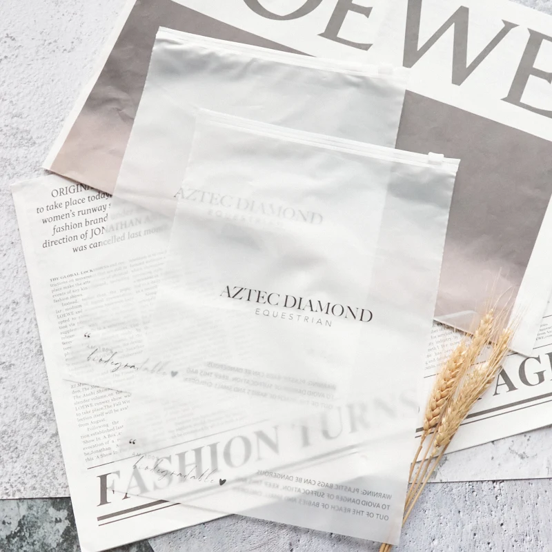 Biodegradable Transparent EVA Zip Lock Packaging Bag Small Stand Custom Logo HDPE/LDPE Material Frosted Clear Zipper Clothing