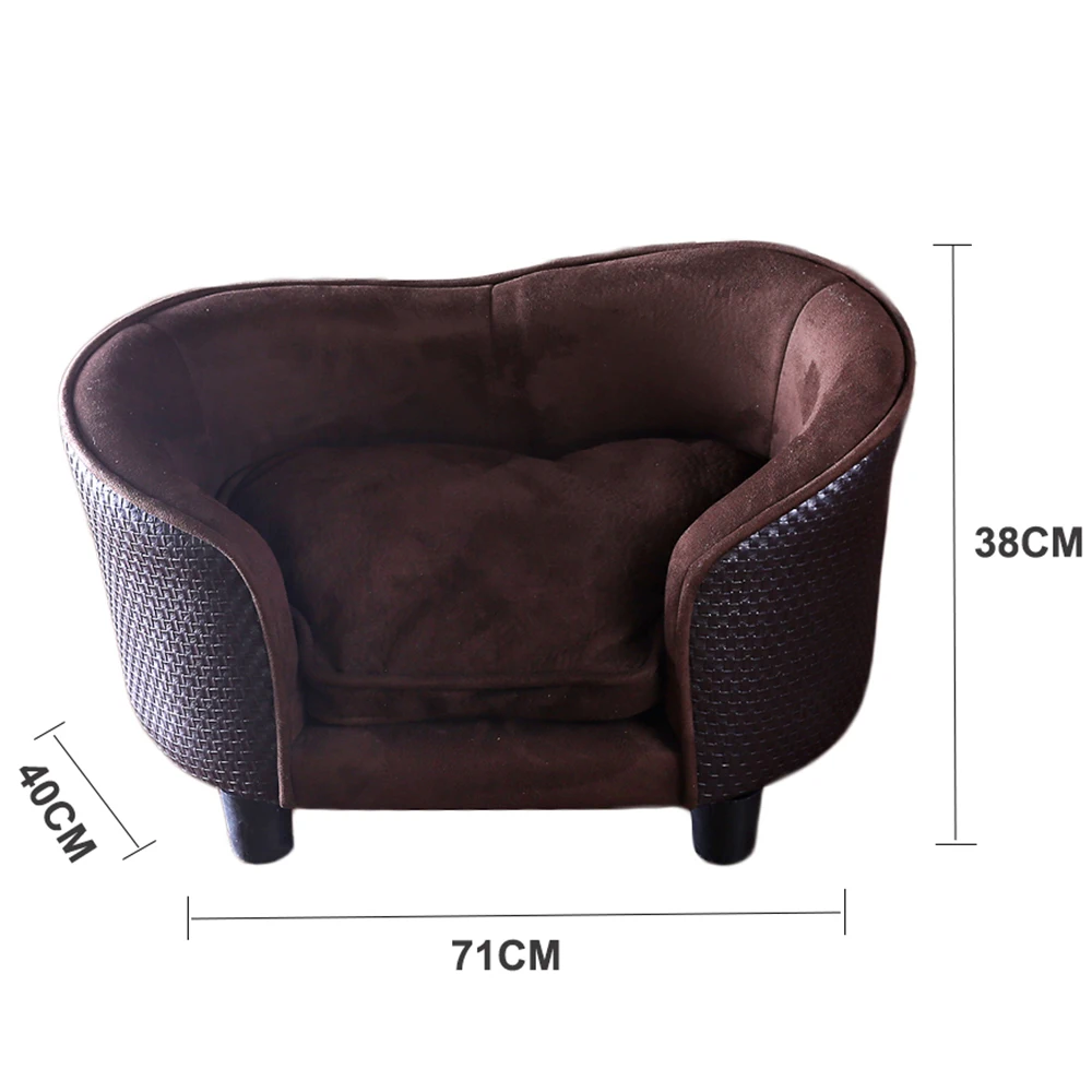 Роскошный бархатный диван для собак Hoopet из полиуретановой ткани 3/4