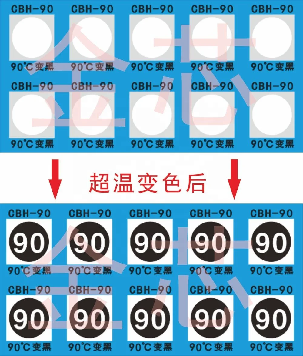 Any degree colorful temperature indicate sticker 360