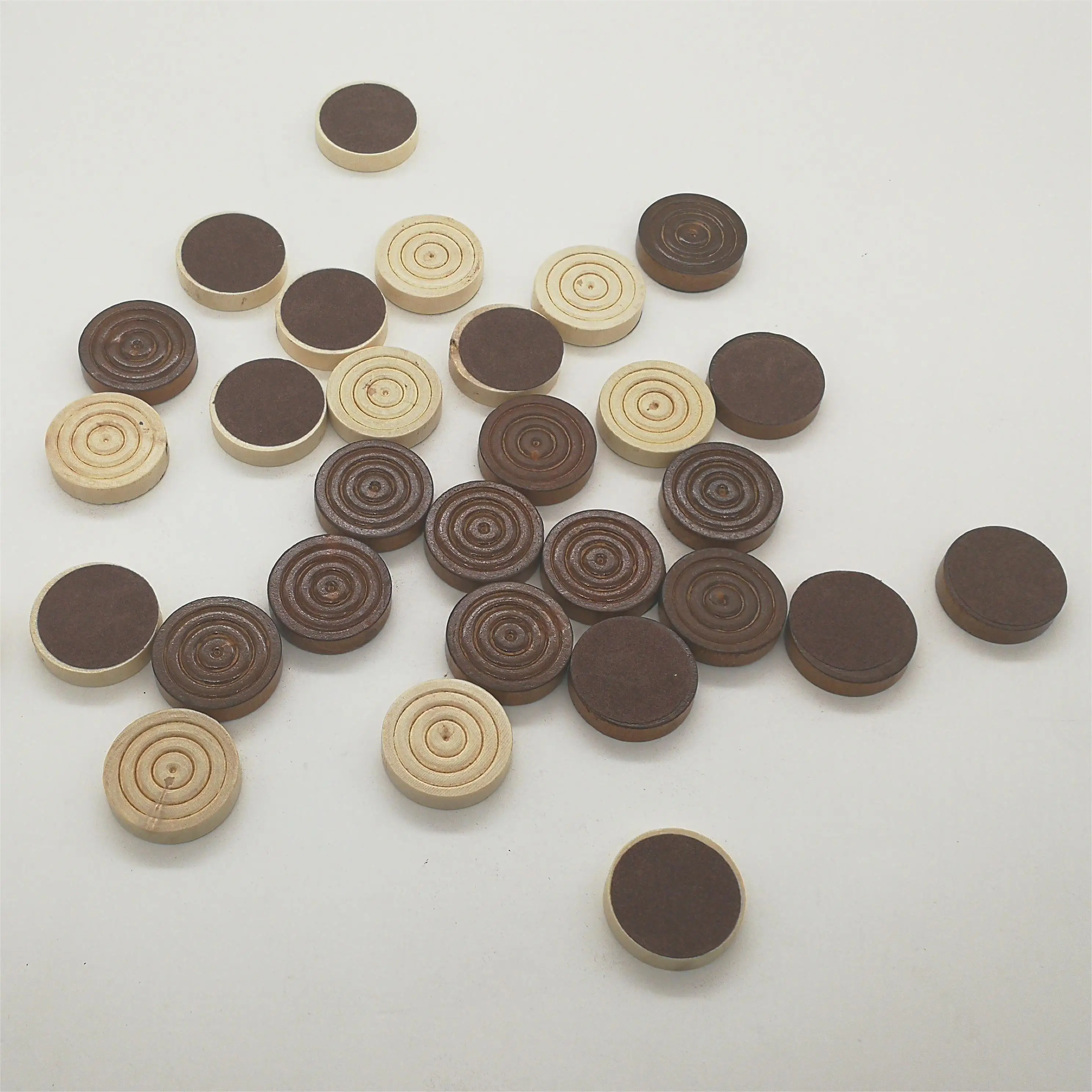 High Quality Custom Backgammon Accessories Solid Wood Checker Pieces For Chess Board Game