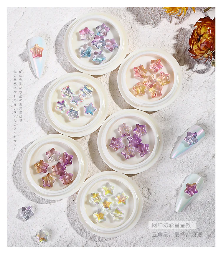 
2021 new design and fashion star decoration diamond logo nail sticker decals 