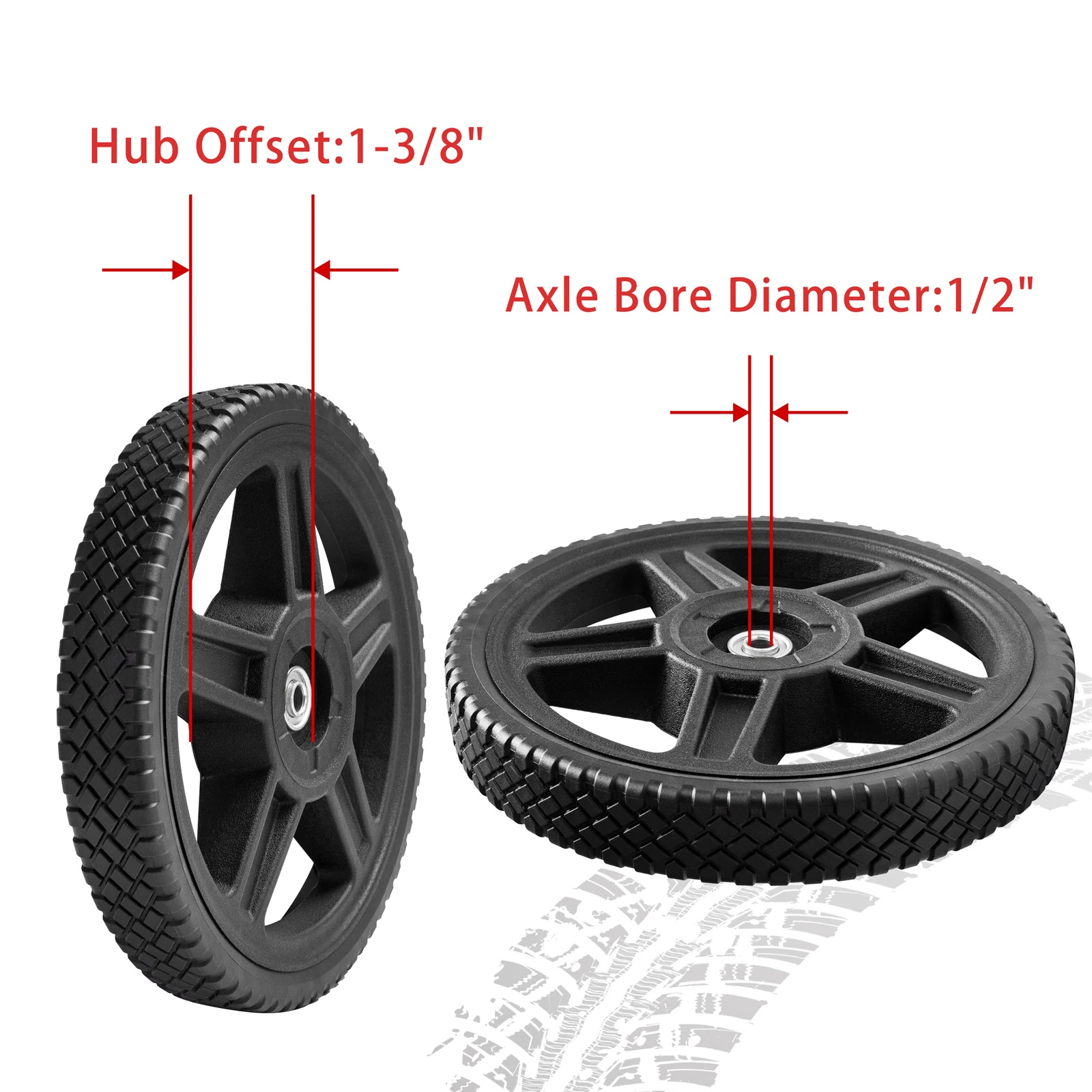 New Arrival Push Mower Wheel 14 inch Universal for Push Mower Time-limited  lawn mower plastic wheel