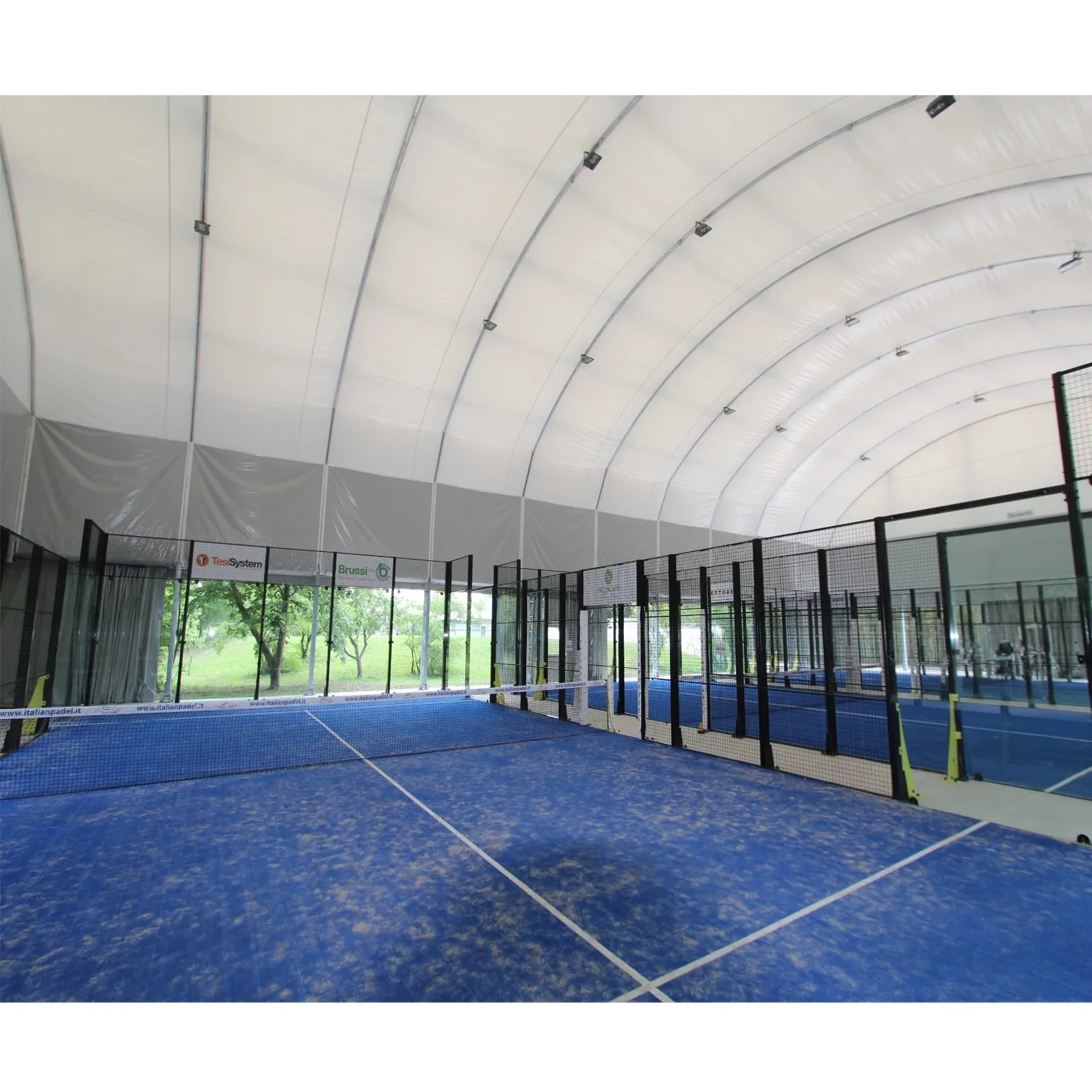 Outdoor Waterproof Tent Sport Fields Cover Steel Structure 12mm tempered glass padel Tennis court Roof for Tennis Court tent
