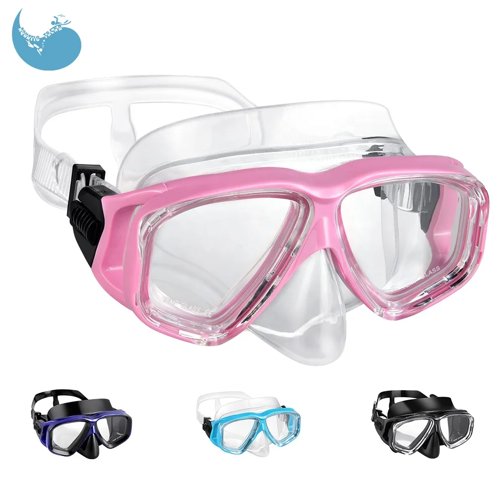 2019 top quality tempered glass lens silicone swimming scuba diving goggles snorkeling gear snorkel mask