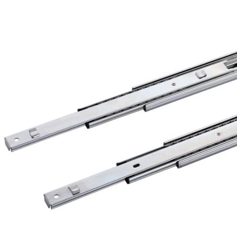 Wholesale 45mm Metal Cabinet Steel Tool box Bayonet Ball Bearing Clip on Telescopic Slider Drawer Slide with Hook