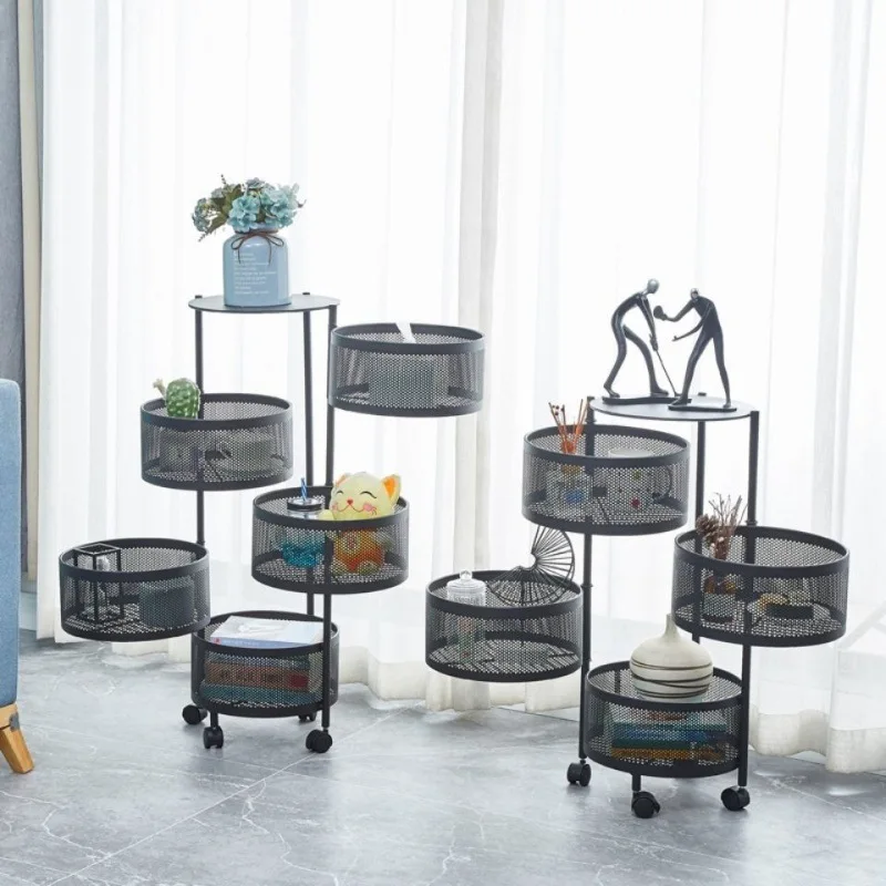 Kitchen Storage Rotatable Shelf 3/4/5 Layers Vegetable Water Bottle Gym Batteries Rack Storage Cabinet