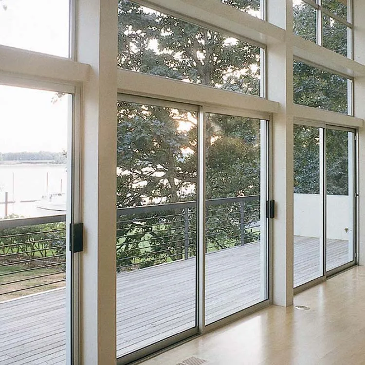 Temper Glass Stack Au Standard Aluminum Decoration Slide System Door