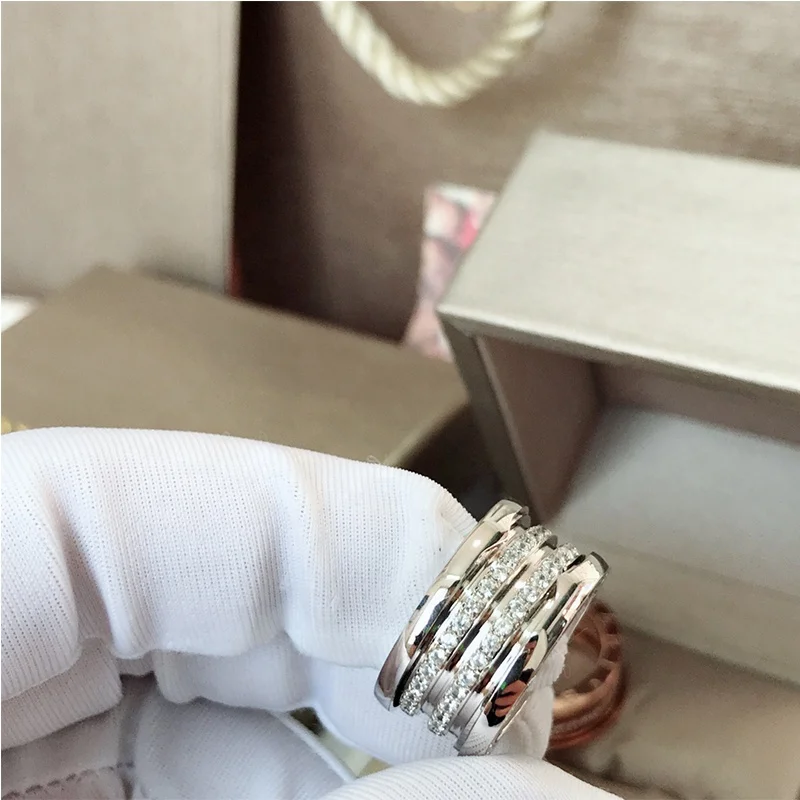 High-Quality Black Ceramic Rings Luxury Jewelry Men And Women Engaged Luxury Snake Bone Fritillary Rings Wholesale Gifts