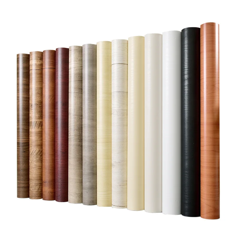 Long-Lasting PVC Wood Grain Texture Furniture Wall Decoration Self-Adhesive Vinyl Film Waterproof Effect Durable Plastic