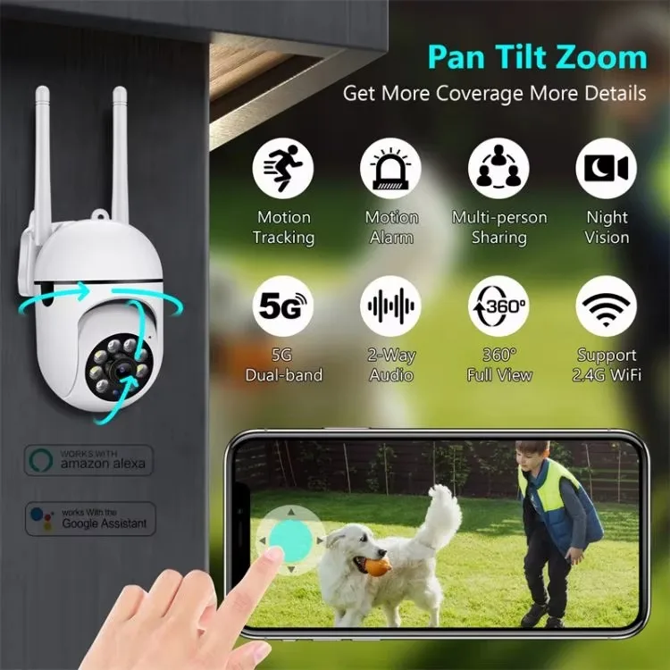 Outdoor Indoor Wireless Surveillance Smart Pet Monitor Home Network Dome IP Cameras Dog Cam Security Ptz Wifi Camera