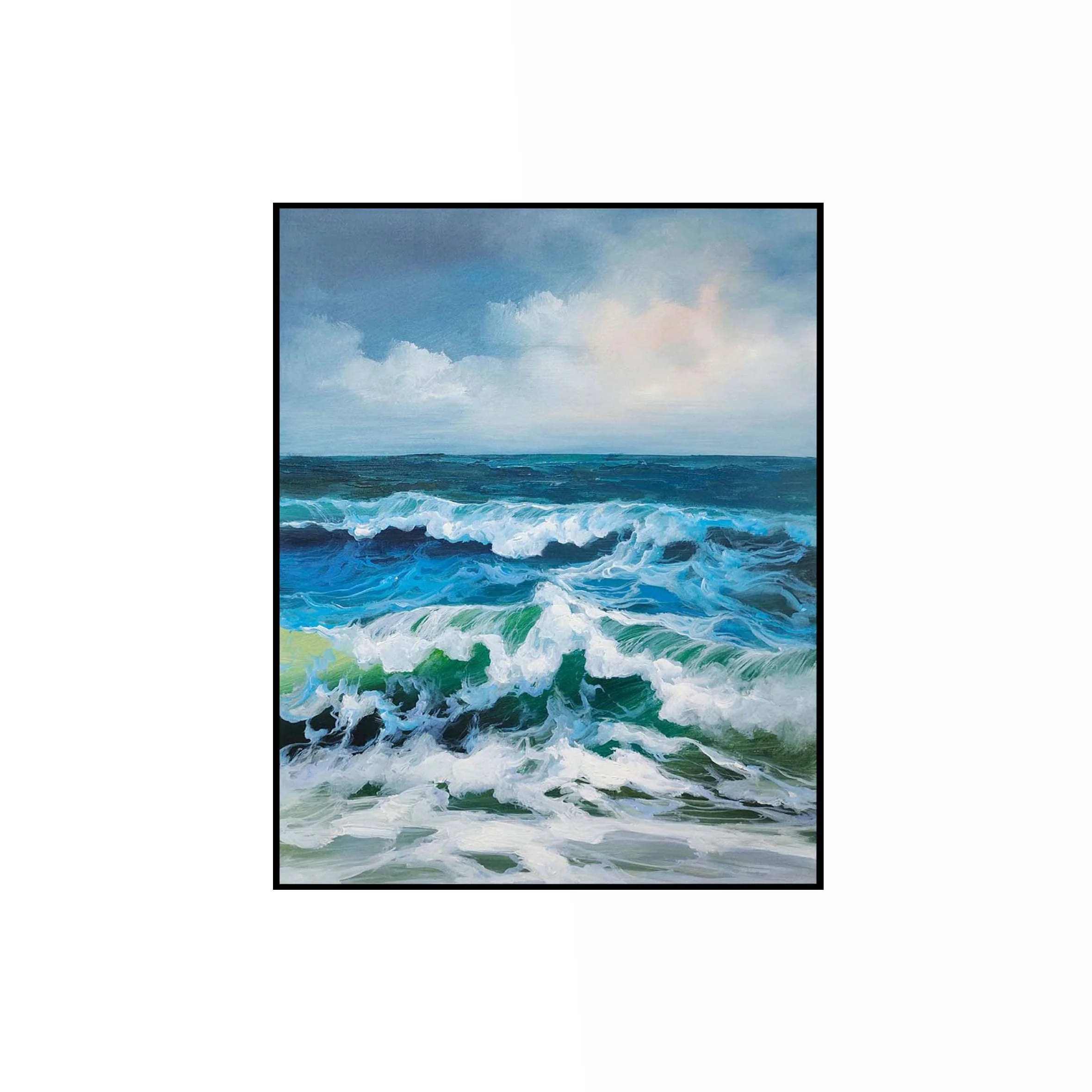 Darling DRZ119 Sea Oil Painting 100% Hand Painted Seascape Picture Wall Art Canvas Artwork Carving For Living Room Decoration