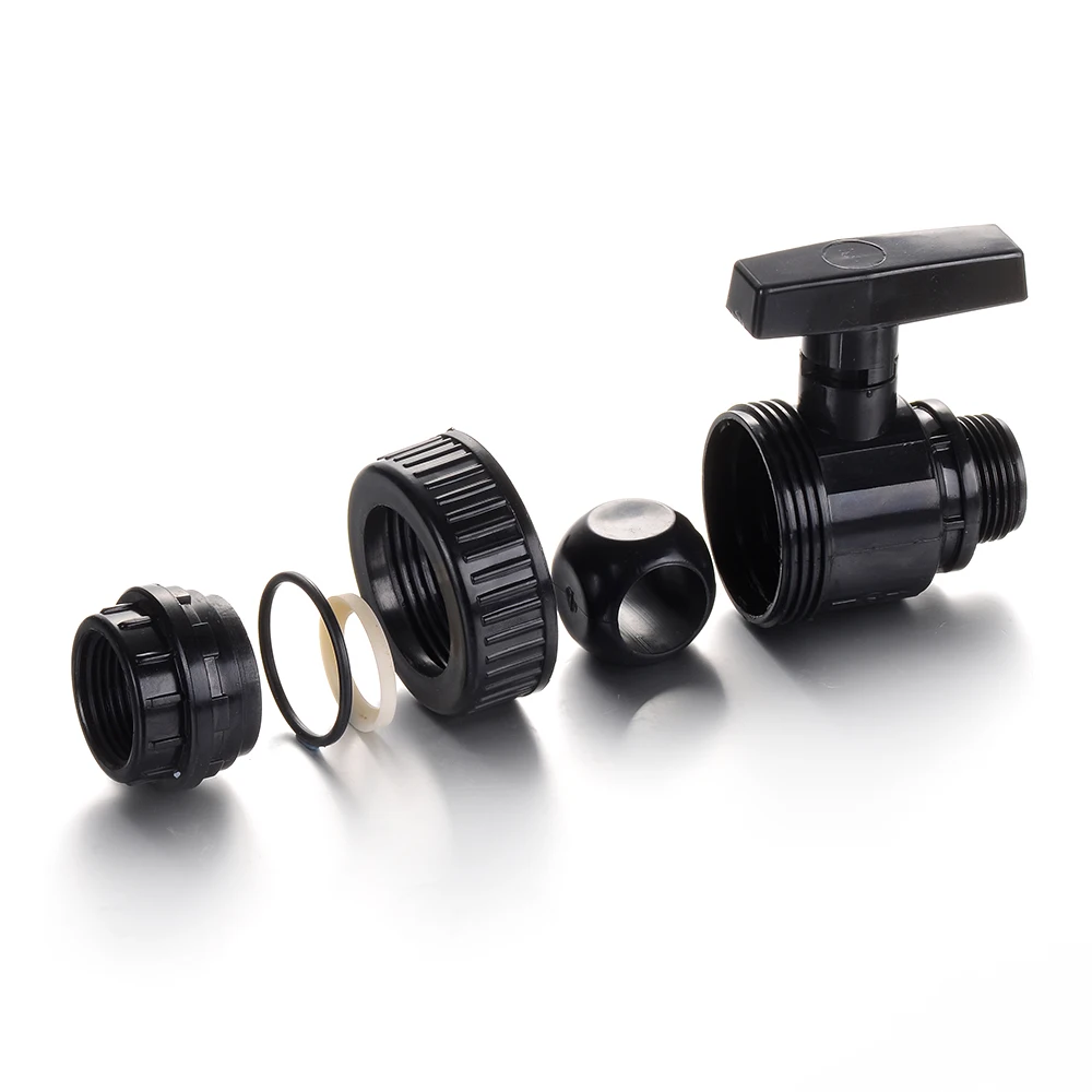 3/4 inch Black PVC thread male and female single union ball valve