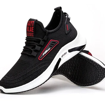 Fashion shoes 2021 stock fly woven PVC casual shoes PVC injection shoes sports for men low price