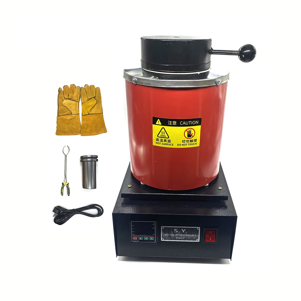 Digital Electric Melting Furnace with Graphite Crucible for Melt Scrap Silver Gold Copper Aluminum Refining Casting Furnace