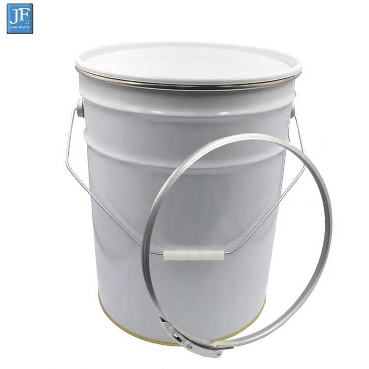 20 liter Metal Pail With Iron Hoop 5 Gallon White Pail