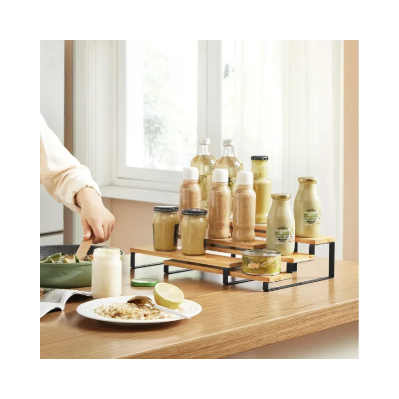 Popular Risers for Figures 3 Tier Perfume Organizer Stand Cupcake Stand Holder Bamboo Display Risers Spice Rack Shelf