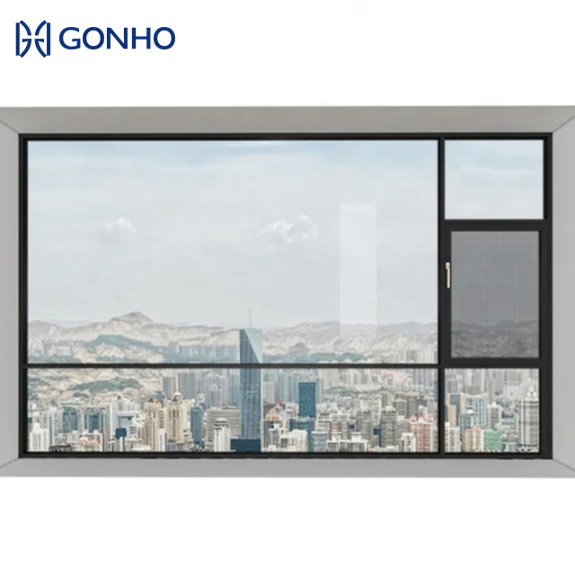 GONHO Professional Manufacturer Design Customizable House Window Door Double Pane Fiberglass Hung Casement Storm Windows